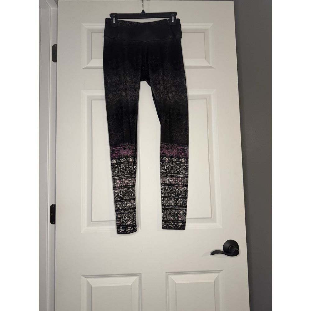 Calia By Carrie Underwood Leggings Small Black W Geometric Intricate Lace Patter